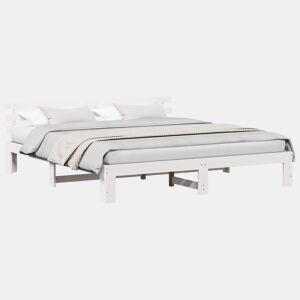 Estrutura da Cama de casal simple com cabeceira Branco 180 x 200 cm
