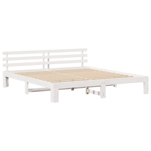 Estrutura da Cama de casal simple com cabeceira Branco 180 x 200 cm