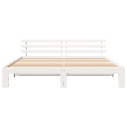 Estrutura da Cama de casal simple com cabeceira Branco 180 x 200 cm
