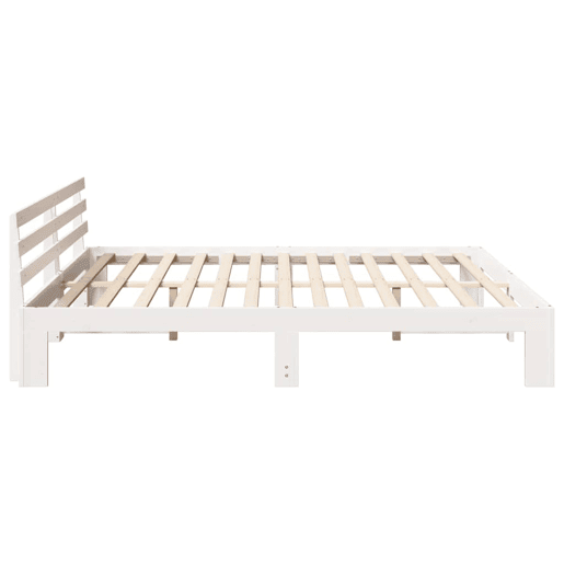 Estrutura da Cama de casal simple com cabeceira Branco 180 x 200 cm