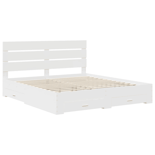 Estrutura De Cama De Casal Moderno - Branco 180 x 200 cm Madeira processada