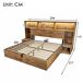 Cama de matrimonio de madera maciza 234x217 Cama de matrimonio de madera maciza 234x217 Natural