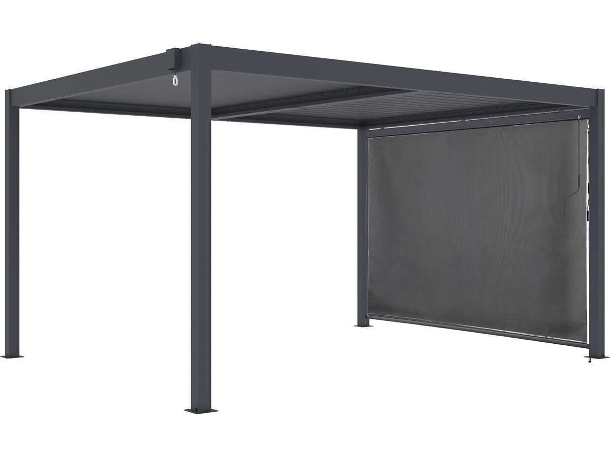 Pérgola bioclimática con toldo de aluminio <> - 3 x 4 m - gris