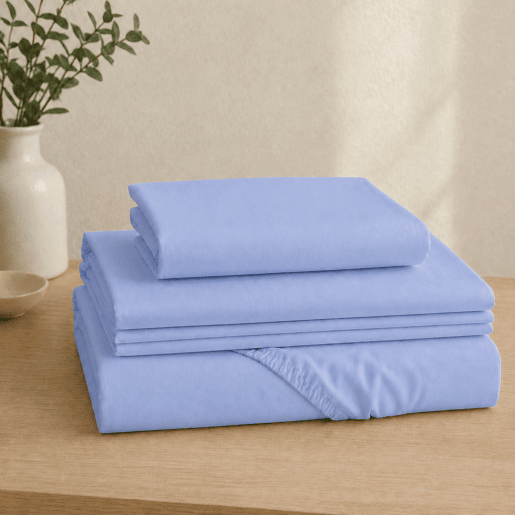 Jogo de Lençóis Azul Cama de 105cm 144 Fios Donegal Collections
