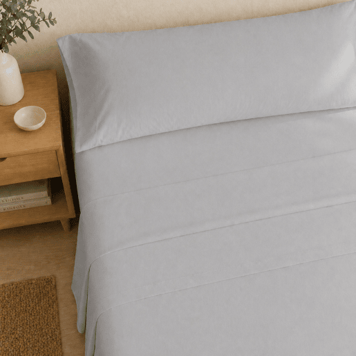 Jogo de Lençóis Cinza Claro Cama de 135cm 144 Fios Donegal Collections
