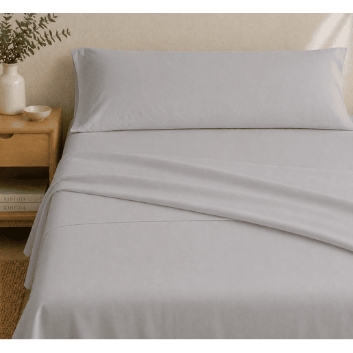 Jogo de Lençóis Cinza Claro Cama de 135cm 144 Fios Donegal Collections