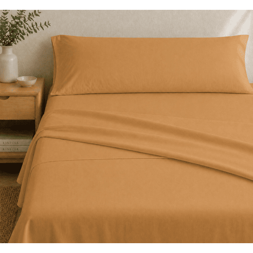 Jogo de Lençóis Ocre Cama de 180cm 144 Fios Donegal Collections