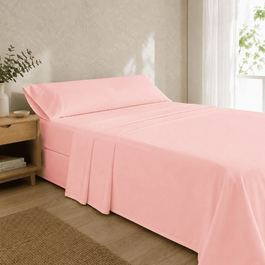 Jogo de Lençóis Rosa Cama de 105cm 144 Fios Donegal Collections