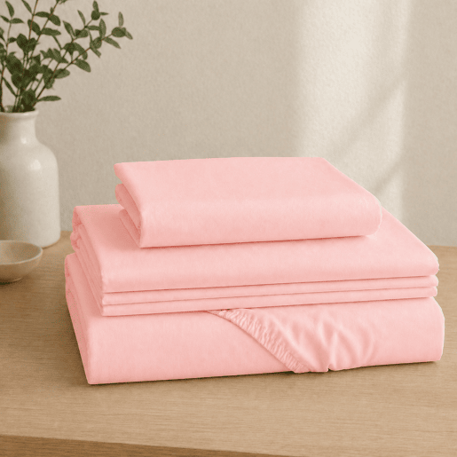Jogo de Lençóis Rosa Cama de 105cm 144 Fios Donegal Collections