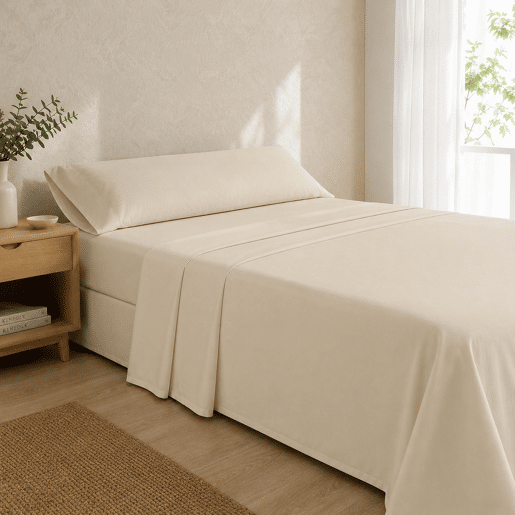 Jogo de Lençóis Bege Cama de 180cm 144 Fios Donegal Collections