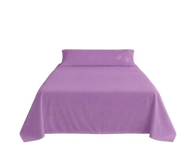 Juego de sábanas liso lila cama 135cm 144 hilos donegal collections