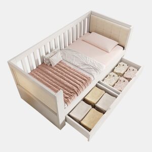 Cama de criança,cama de solteiro de madeira maciça 90x190 cm,branco