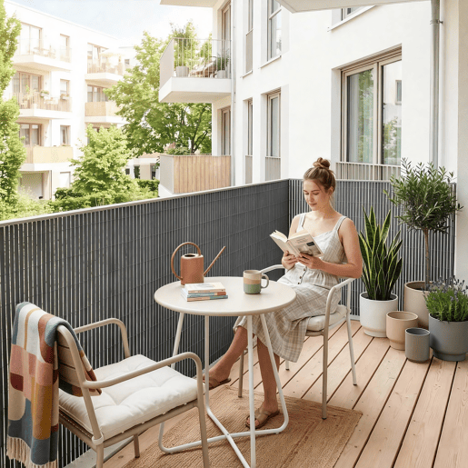 Tapete de privacidade para jardim Cefalu PVC 90x400cm 19 mm Antracite casa.pro