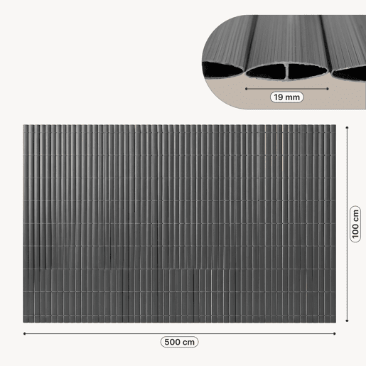 Tapete de privacidade para jardim Cefalu PVC 100x500cm 19 mm Antracite casa.pro