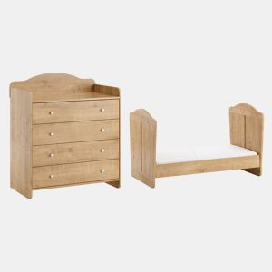 Berço evolutivo 70x140 e cómoda muda-fraldas Vox Megeve Madeira