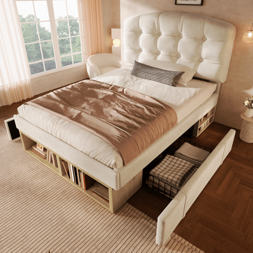Cama de solteiro de veludo 90x200 cm,bege