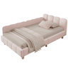 Cama de solteiro de veludo 90x200 cm,rosa