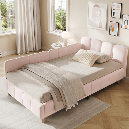 Cama de solteiro de veludo 90x200 cm,rosa Cama de solteiro de veludo 90x200 cm,rosa
