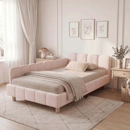 Cama de solteiro de veludo 90x200 cm,rosa Cama de solteiro de veludo 90x200 cm,rosa