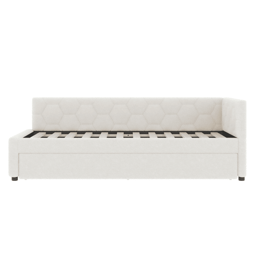 Cama tipo sofá-cama 90x200 - sofá-cama multifuncional, luz, USB, colchão não incluído - branco