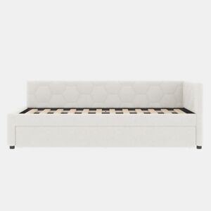 Cama tipo sofá-cama 90x200 - sofá-cama multifuncional, luz, USB, colchão não incluído - branco