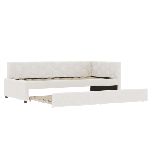 Cama tipo sofá-cama 90x200 - sofá-cama multifuncional, luz, USB, colchão não incluído - branco