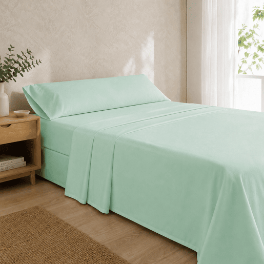 Jogo de Lençóis Turquesa Cama de 180cm 144 Fios Donegal Collections