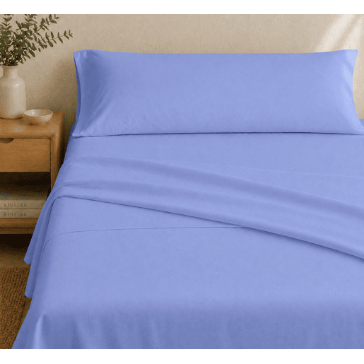 Jogo de Lençóis Azul Cama de 150cm 144 Fios Donegal Collections