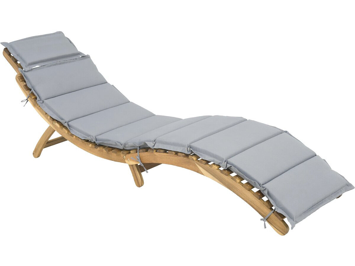 Tumbona de madera con cojines incluidos <<Jakarta>> - Gris