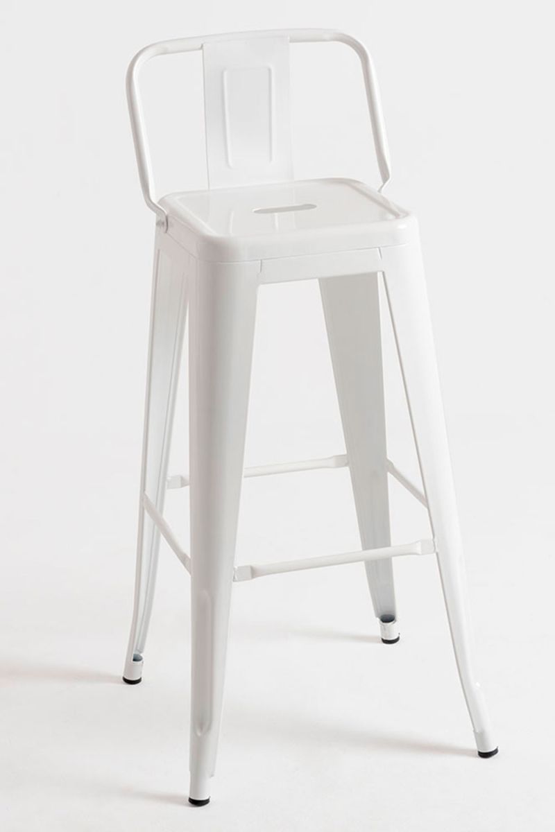 Taburete torix respaldo - blanco