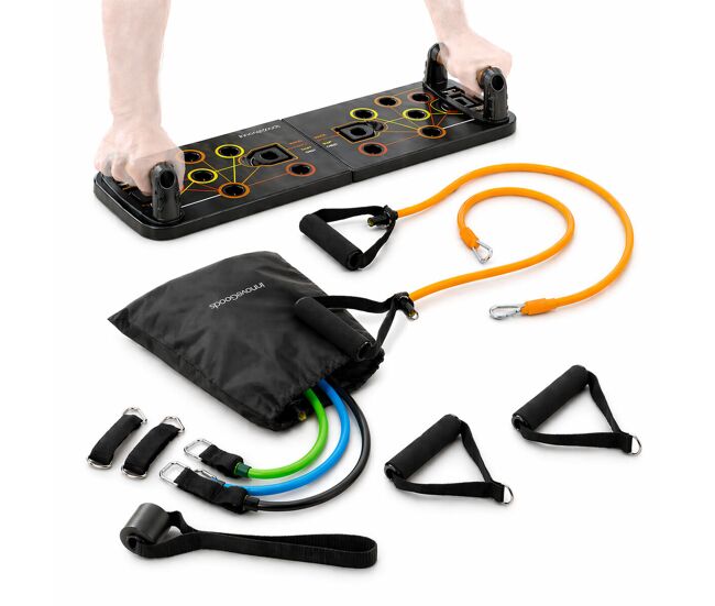Pack tabla de flexiones push-up y bandas de resistencia innovagoods