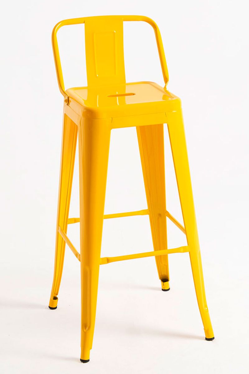 Taburete torix respaldo - amarillo