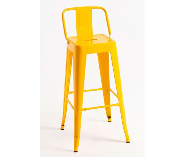 Taburete torix respaldo - amarillo