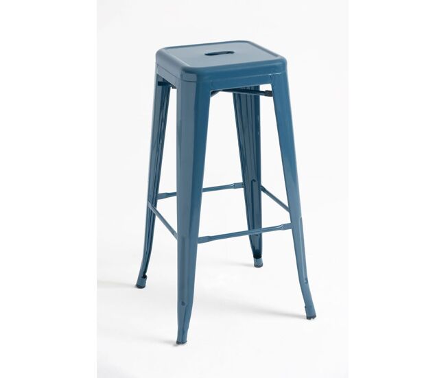 Taburete torix alto - azul petróleo