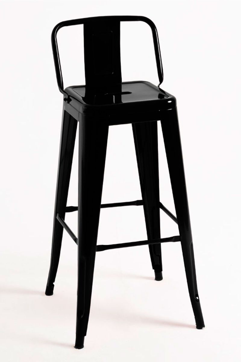 Taburete torix respaldo - negro