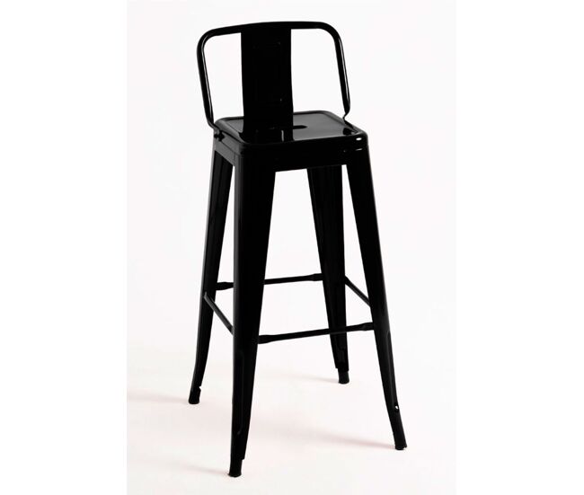 Taburete torix respaldo - negro