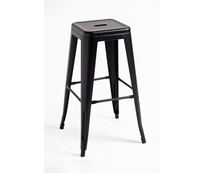 Taburete torix alto - negro mate
