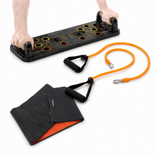 Pack Tábua de Flexões, Bandas Elásticas e Cinta Sauna InnovaGoods Pack Tábua de Flexões, Bandas Elásticas e Cinta Sauna InnovaGoods