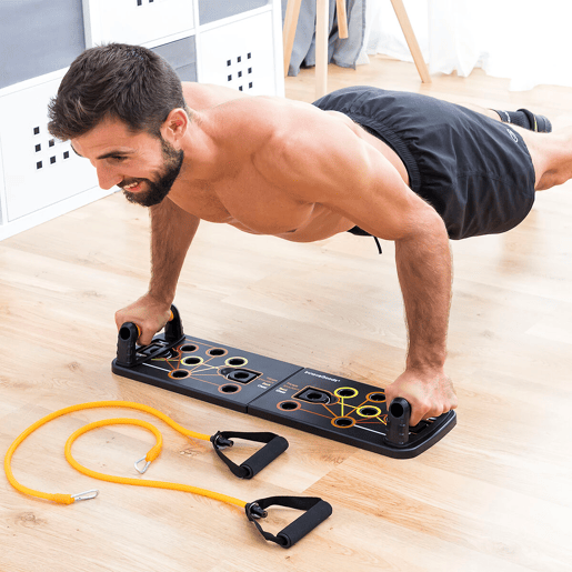 Pack Tábua de Flexões, Bandas Elásticas e Cinta Sauna InnovaGoods Pack Tábua de Flexões, Bandas Elásticas e Cinta Sauna InnovaGoods