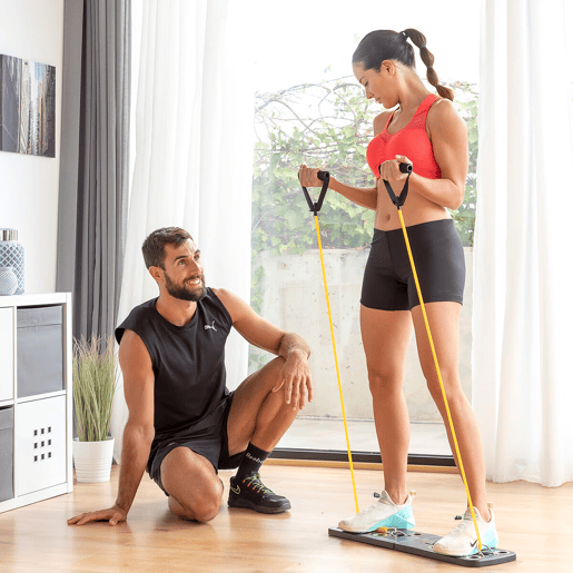 Pack Tábua de Flexões, Bandas Elásticas e Cinta Sauna InnovaGoods Pack Tábua de Flexões, Bandas Elásticas e Cinta Sauna InnovaGoods