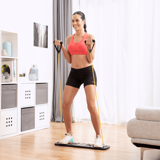 Pack Tábua de Flexões, Bandas Elásticas e Cinta Sauna InnovaGoods Pack Tábua de Flexões, Bandas Elásticas e Cinta Sauna InnovaGoods