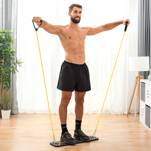 Pack Tábua de Flexões, Bandas Elásticas e Cinta Sauna InnovaGoods Pack Tábua de Flexões, Bandas Elásticas e Cinta Sauna InnovaGoods