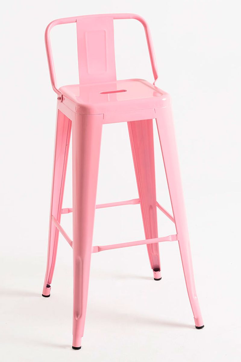 Taburete torix respaldo - rosa