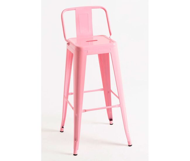 Taburete torix respaldo - rosa