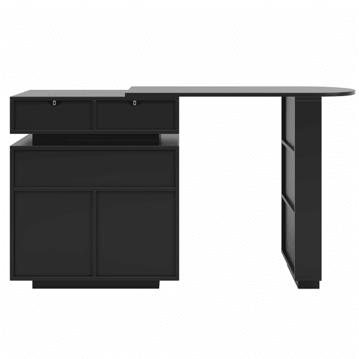 Mesa de bar extensível 115-183 x 40 x 99 cm - ilha de cozinha, arrumação, LED, rotação de 360°, barra móvel - Preto