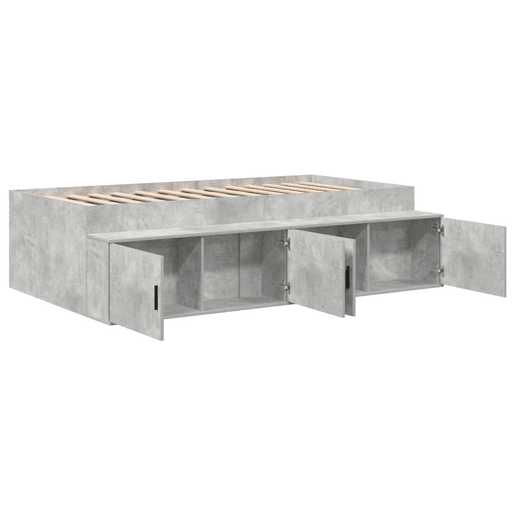 Estrutura de cama de solteiro para adultos Cinzento 70 x 190 cm Madeira processada