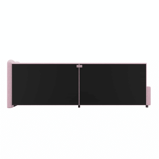 Sofá-cama 90x200 cm com LED e estrado de ripas - Rosa Sofá-cama 90x200 cm com LED e estrado de ripas - Rosa