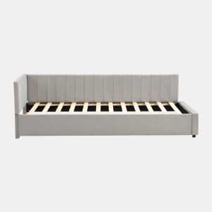 Sofá-cama 90x200 - Multifuncional com estrado, tecido de veludo suave para a pele - Cinza