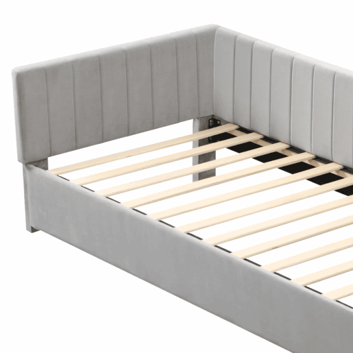 Sofá-cama 90x200 - Multifuncional com estrado, tecido de veludo suave para a pele - Cinza