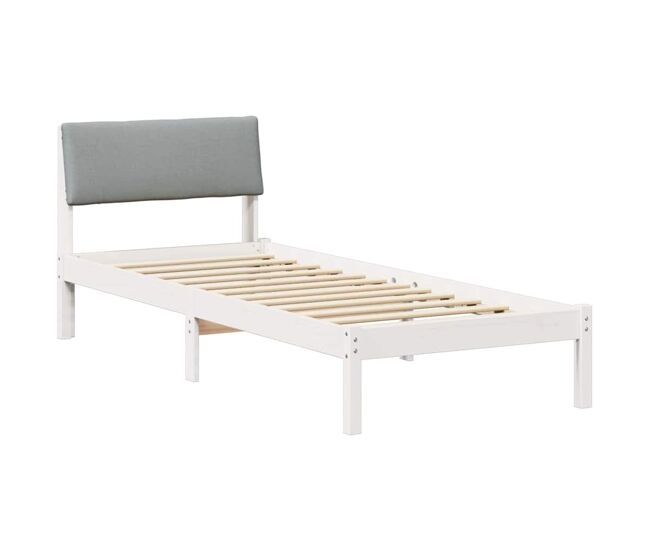 Estructura de cama simple para adultos con cabecera - y gris claro 80 x 200 cm